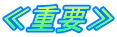 ≪重要≫